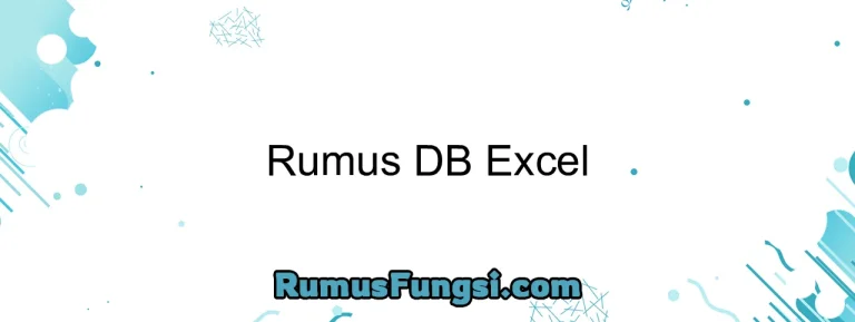 Rumus DB Excel